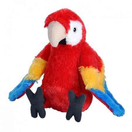 Jucarie de plus Papagal Macaw Stacojiu