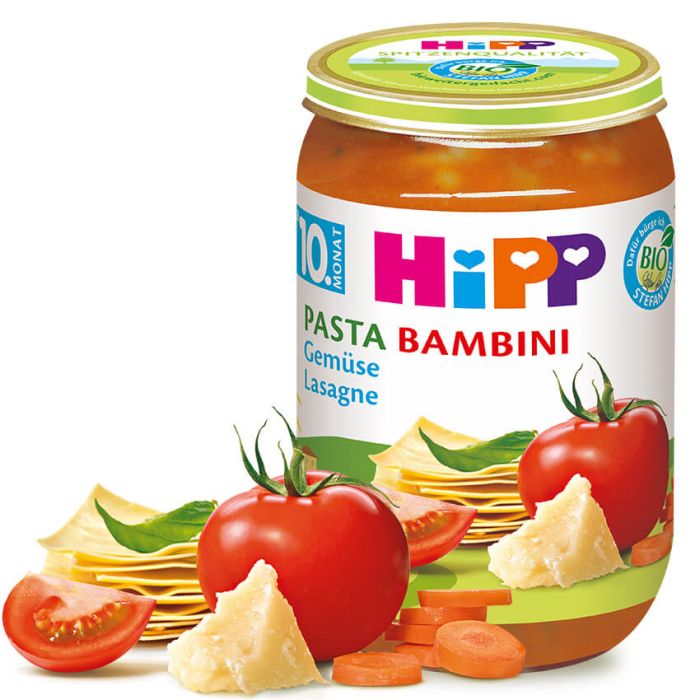 Meniu Bio Lasagna vegetal Pasta Bambini, +10 luni, 220 g, Hipp