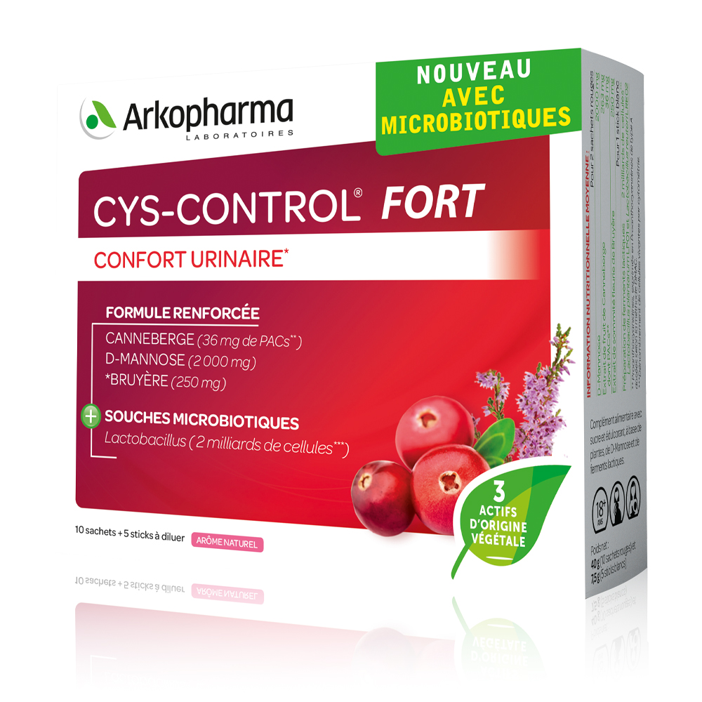 Cys-Control Fort, 10 plicuri + 5 stickuri, Arkopharma