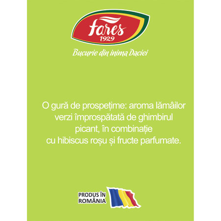 Ceai de ghimbir si lamai verzi, 20 plicuri, Fares 721609