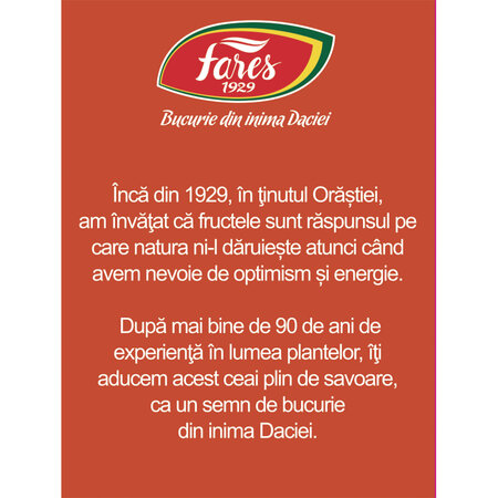 Ceai de merisor si zmeura, 20 plicuri, Fares 721851