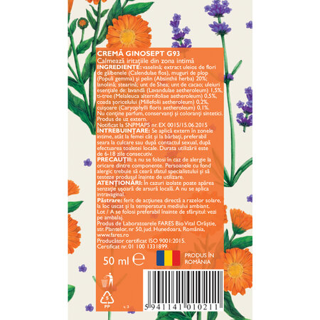 Ginosept crema, 50 ml, Fares 721659