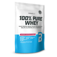 Pudra proteica 100% Pure Whey, 454g, Cheesecake cu zmeura, BioTech USA