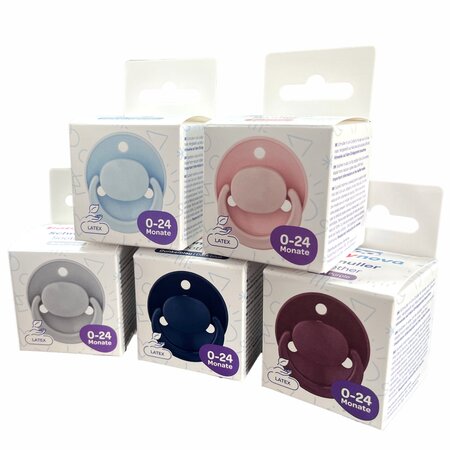 Suzeta rotunda din latex, 0-24 luni, Diverse culori, Baby Nova 653323