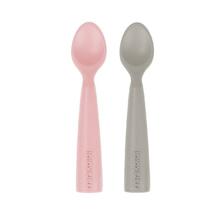 Set lingurite din silicon, Pinky Pink / Powder Grey