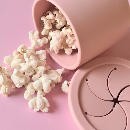 Cana cu pai si recipient gustari, 100% Premium Silicone, Sip+Snack, Velvet Rose, Minikoioi 533703