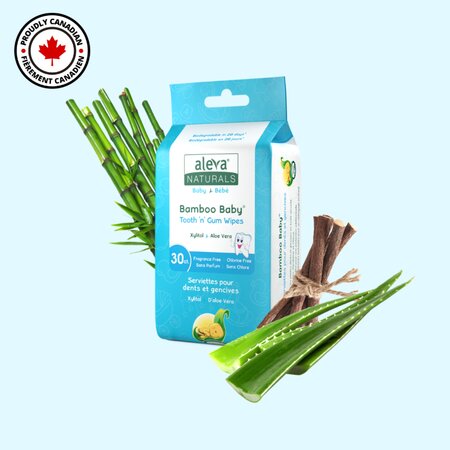 Servetele umede din fibre de bambus pentru dintisori si gingii, 30 bucati, Aleva Naturals 704785