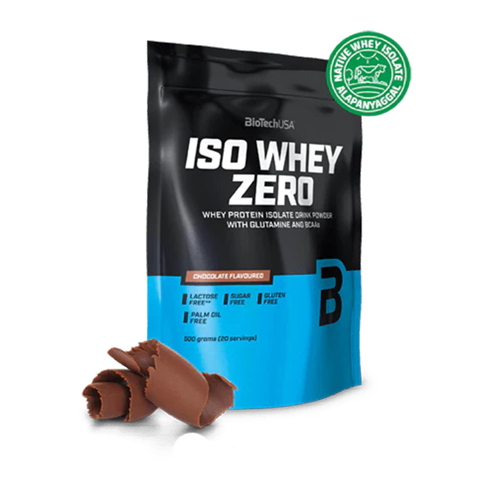 Pudra proteica Iso Whey Zero, cu aroma de ciocolata, 500 g, BioTech USA