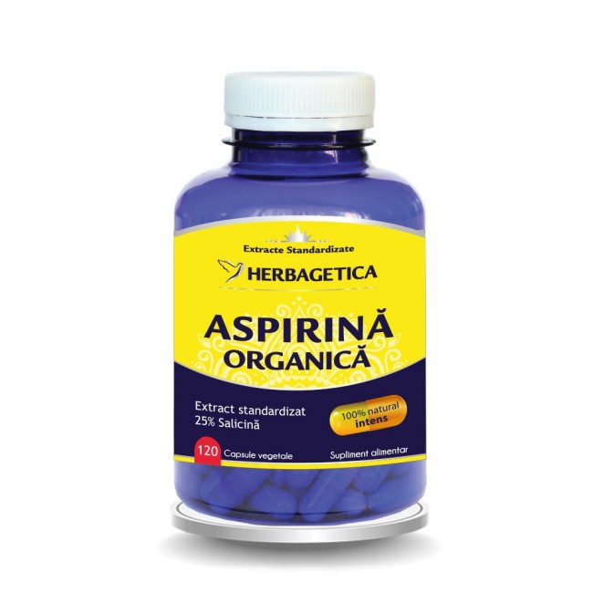 Aspirina Organica, 120 capsule, Herbagetica