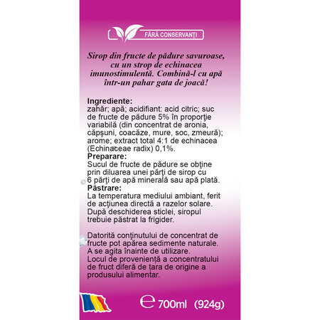 Sirop cu fructe de padure, 700 ml, Fares 721816