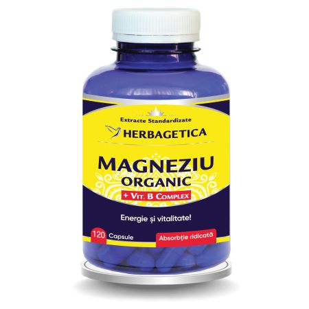Magneziu Organic cu Vitamina B Complex, 120 capsule, Herbagetica