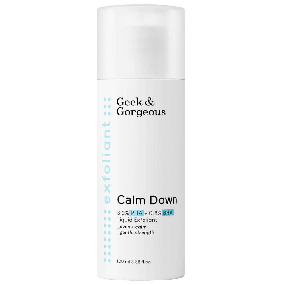 Exfoliant lichid 4% PHA+BHA Calm Down, 100 ml, Geek & Gorgeous