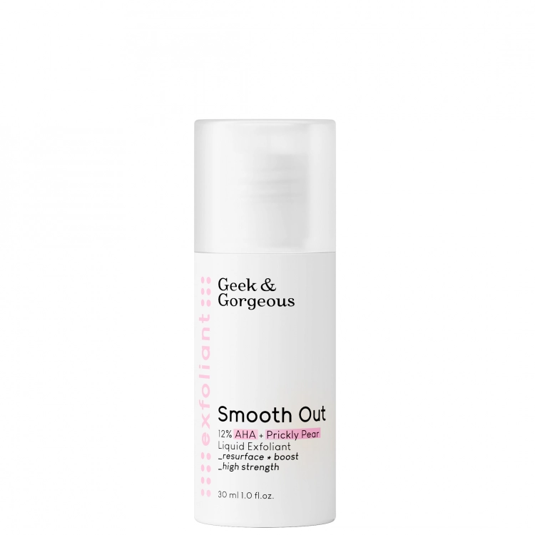 Serum exfoliant Smooth Out 12% AHA + Extract de Cactus, 30 ml, Geek & Gorgeous