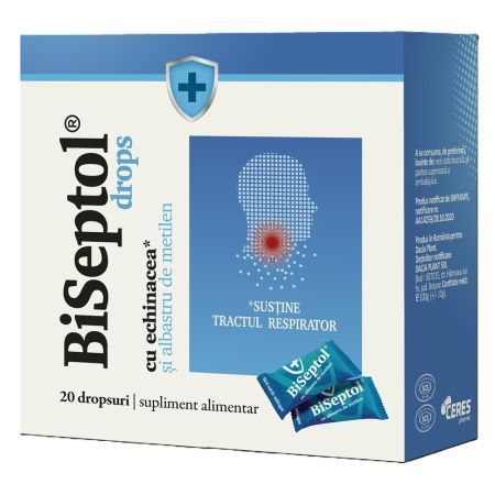 BiSeptol drops, 20 bucati, Dacia Plant