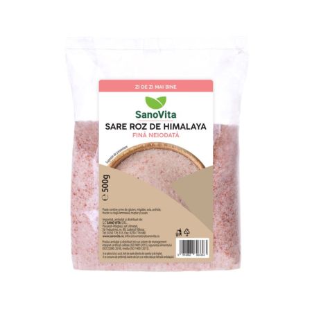 Sare roz de Himalaya fina, 500 g, Sanovita