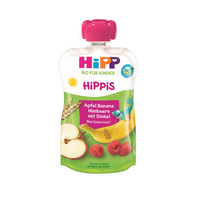 Piure Bio din mar, zmeura si Banana HiPPiS, +12 luni, 100 g, Hipp