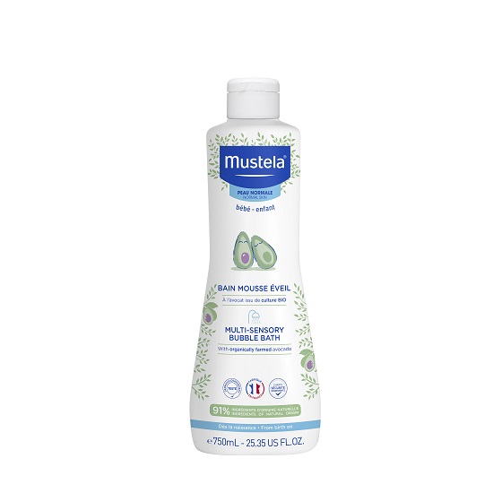 Spuma de Baie Multi-Senzoriala cu Avocado Organic, 750ml, Mustela