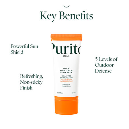 Crema de fata cu protectie solara SPF 50+ Daily Soft Touch, 60 ml, Purito 737949