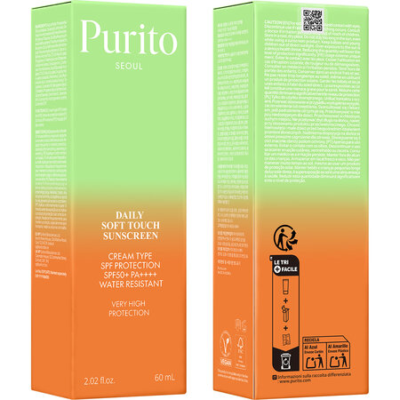 Crema de fata cu protectie solara SPF 50+ Daily Soft Touch, 60 ml, Purito 737948