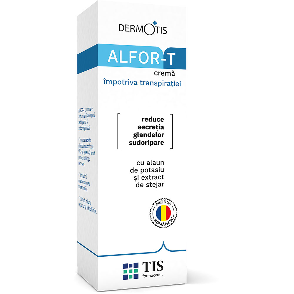 Alfor T crema impotriva transpiratiei picioarelor, 20ml, Tis Farmaceutic