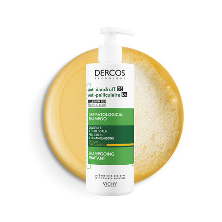 Sampon antimatreata pentru par uscat si scalp sensibil Dercos, 390 ml, Vichy 607908