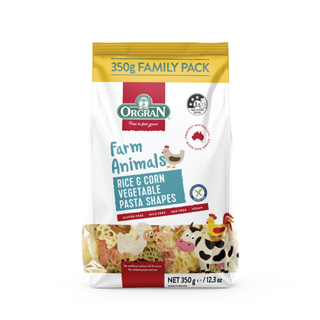 Paste in forma de animale din orez si porumb fara gluten 