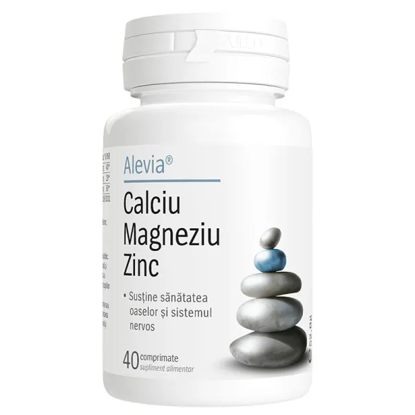 Calciu, Magneziu, Zinc, 40 comprimate, Alevia