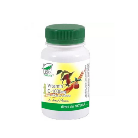 Vitamina C 1000mg cu macese si acerola cu lamaie