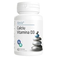 Calciu cu Vitamina D3, 40 comprimate, Alevia