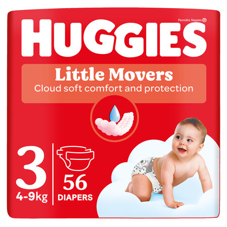 Scutece Ultra Comfort, Nr.3, 4-9 kg, 56 bucati, Huggies 801232