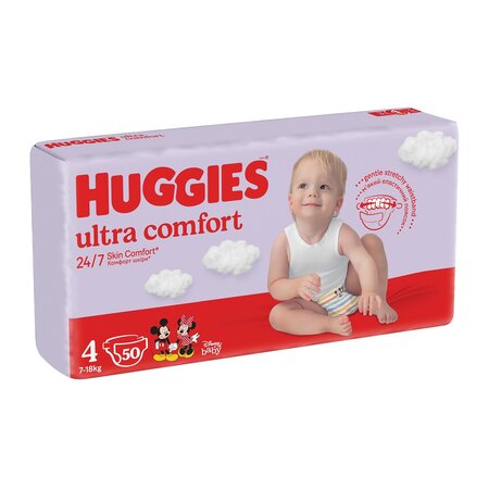 Scutece Ultra Comfort, Nr. 4, 7-18 kg, 50 buc, Huggies 536316