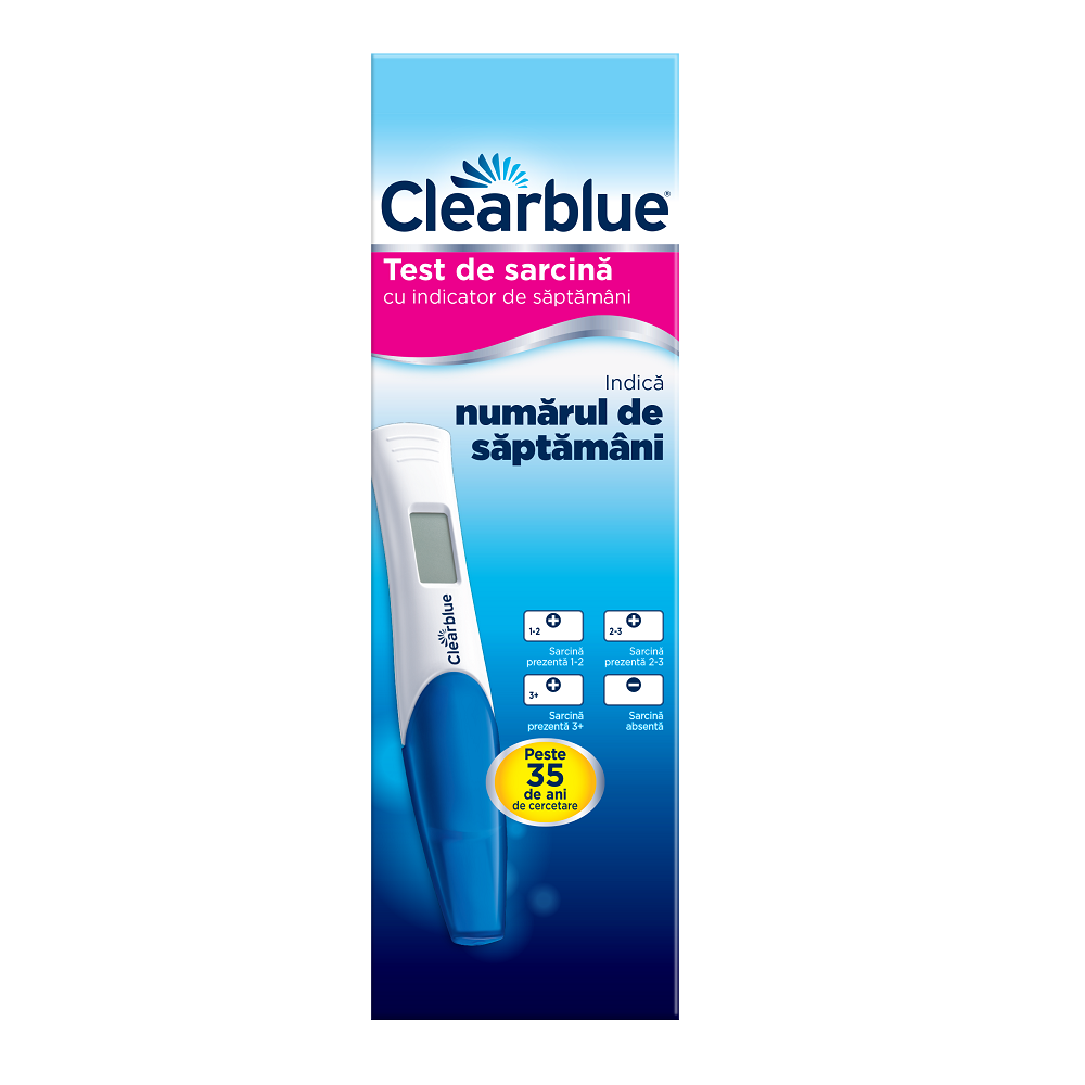 Test de sarcina cu indicator de saptamani, 1 bucata, Clearblue