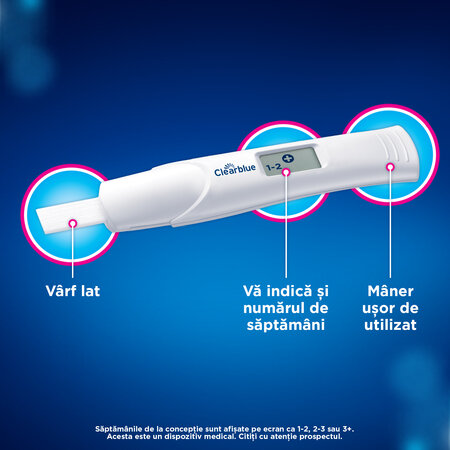 Test de sarcina cu indicator de saptamani, 1 bucata, Clearblue 765999