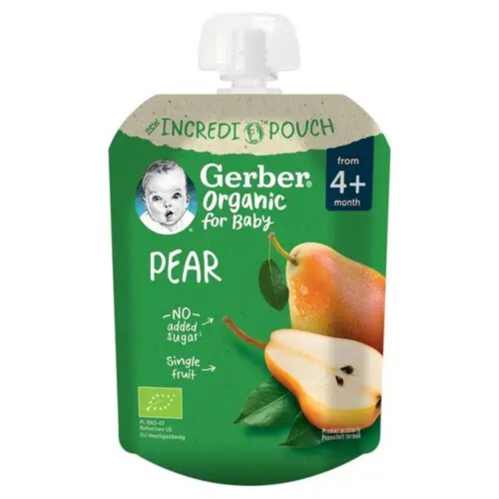 Piure bio de pere, +4 luni, 80 gr, Gerber
