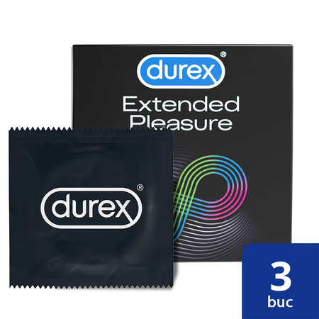 Prezervative Extended Pleasure, 3 bucati, Durex 541811
