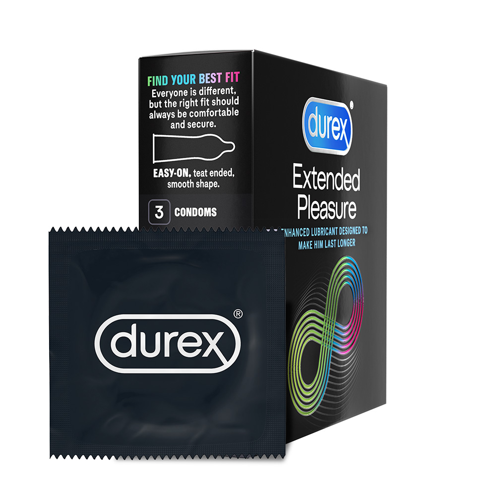 Prezervative Extended Pleasure, 3 bucati, Durex