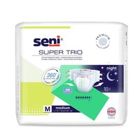 Scutece cu sistem inchis Super Trio, Medium, 75 – 110 cm, 10 bucati, Seni