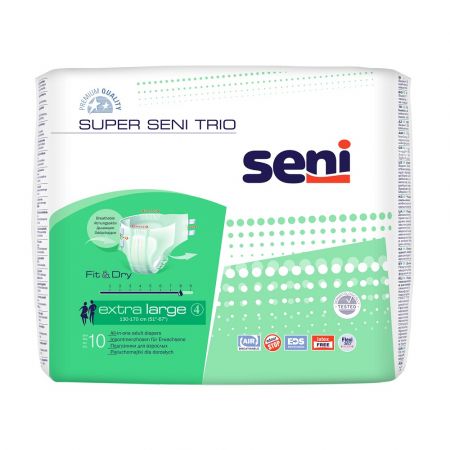 Scutece cu sistem inchis Super Seni Trio, Extra Large, 10 bucati, Seni