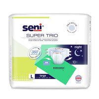 Scutece cu sistem inchis Super Trio, Large, 100 - 150 cm, 10 bucati, Seni
