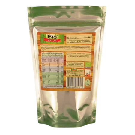 Seminte de floarea soarelui Bio, 250 g, Bio Natur 673622