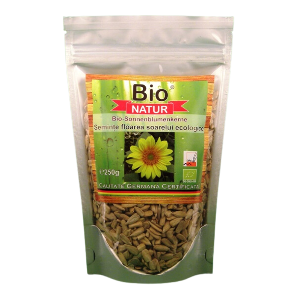 Seminte de floarea soarelui Bio, 250 g, Bio Natur