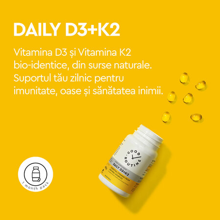 Daily D3 + K2, 30 capsule moi, Good Routine 797337