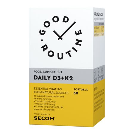 Daily D3 + K2, 30 capsule moi, Good Routine