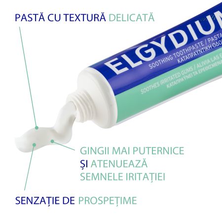 Pasta de dinti pentru gingii iritate, 75 ml, Elgydium 606865