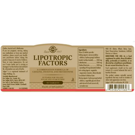 Factori lipotropici, 50 capsule, Solgar 579685