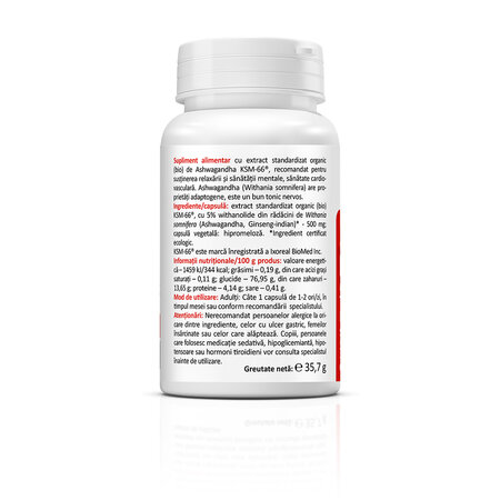 Ashwagandha KSM-66 300 mg, 60 capsule, Zenyth 758535