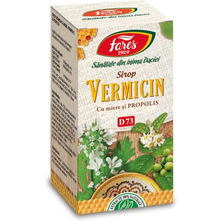 Sirop Vermicin cu miere, propolis si Vitamina C D73, 100 ml, Fares