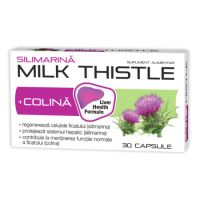 Silimarina si colina Milk Thistle, 30 capsule, Zdrovit