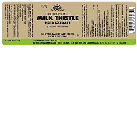 Extract de silimarina, 60 capsule, Solgar 537390