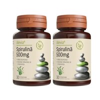 Pachet Spirulina 500 mg, 30+30 comprimate, Alevia